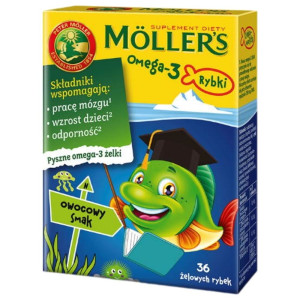 Möller’s Omega-3 Rybki owocowe, Tran w żelkach - 36 sztuk
