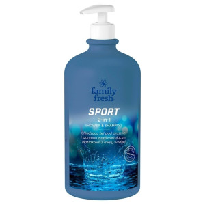 Family Fresh Sport 2in1 Żel pod prysznic i szampon do włosów dla aktywnych - 1000 ml