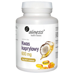Aliness Kwas kaprylowy (60% C8) 600 mg - 90 kapsułek