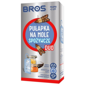 Bros Pułapka na mole spożywcze DUO - pułapka + 2 lepy