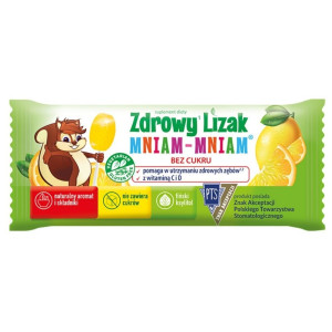 Starpharma Zdrowy Lizak Mniam Mniam z Witaminą C i D cytrynowy - 6 g