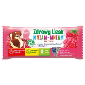 Starpharma Zdrowy Lizak Mniam Mniam z Witaminą C i D malinowy - 6 g