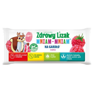Starpharma Zdrowy Lizak Mniam Mniam Na gardło malinowy - 6 g