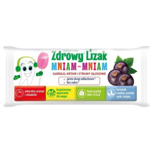 Starpharma Zdrowy Lizak Mniam Mniam Na gardło porzeczkowy - 6 g