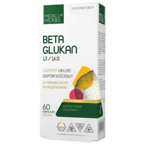 Medica Herbs Beta Glukan 1,3/1,6 D (drożdże piwowarskie) - 60 kapsułek