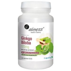 Aliness Ginkgo Biloba (Miłorząb japoński) 120 mg - 60 tabletek