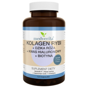 Medverita Kolagen Rybi Verisol® F + Dzika Róża + Kwas Hialuronowy + Biotyna - 120 kapsułek