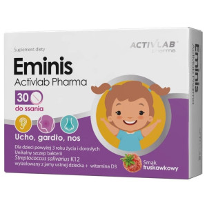 Activlab Pharma Eminis, truskawka - 30 tabletek do ssania