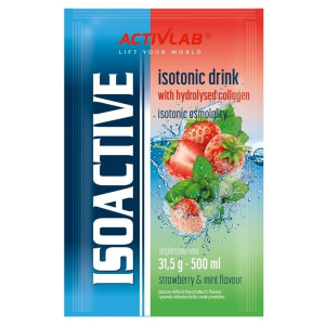 Activlab Isoactive Izotonik funkcjonalny z kolagenem, truskawka z miętą - 31,5 g