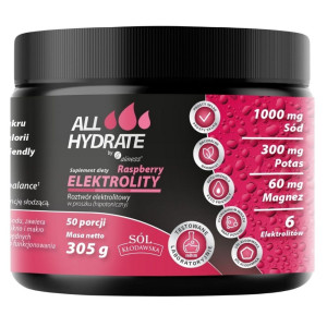Aliness ALLHydrate Elektrolity (roztwór hipotoniczny), malina - 305 g