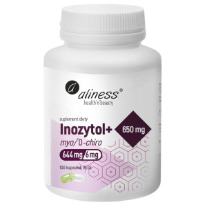 Aliness Inozytol myo/D-chiro 650 mg + witamina B6 - 100 kapsułek