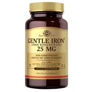 Solgar Gentle Iron, chelat aminokwasowy 25 mg US - 180 kapsułek
