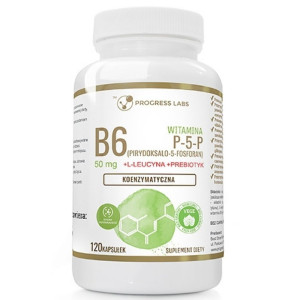 Progress Labs Witamina B6 (P-5-P) 50 mg Koenzymatyczna + Inulina - 120 kapsułek