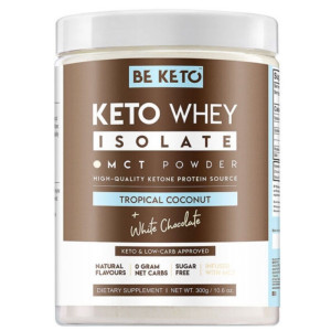 BeKeto Izolat białka z MCT, tropikalny kokos & biała czekolada - 300 g