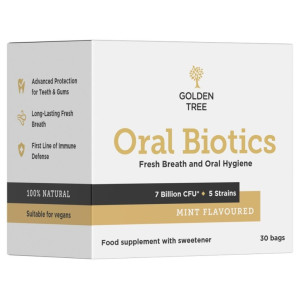 Golden Tree Oral Biotics, Kompleks dla higieny jamy ustnej, mięta - 30 saszetek