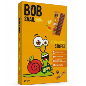 Bob Snail Stripe Przekąska gruszka-mango bez cukru - 6 x 14 g