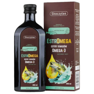 Skoczylas Estromega, Rybie kwasy Omega-3, pomarańcza - 250 ml