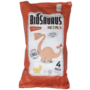 McLloyd's BioSaurus Chrupki kukurydziane bezglutenowe, ketchupowe - 4x15 g