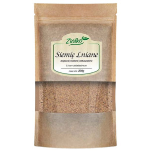 Ziółko Siemię lniane brązowe, mielone odtłuszczone - 200 g