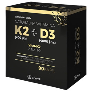 Laborell Witamina K2 200 mcg + D3 4000 j.m. - 90 kapsułek