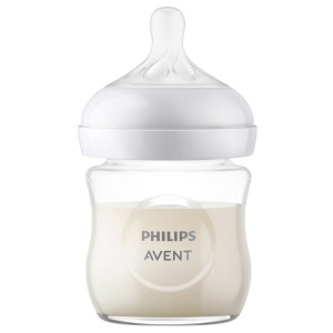 Philips Avent Responsywna butelka Natural, Szklana butelka dla niemowląt - 120 ml