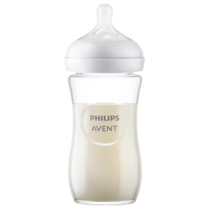 Philips Avent Responsywna butelka Natural, Szklana butelka dla niemowląt - 240 ml