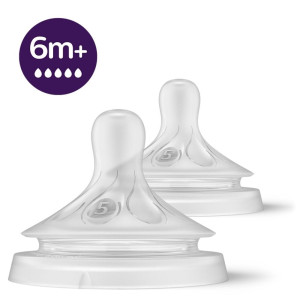 Philips Avent Responsywny Smoczek Natural z bardzo szybkim przepływem - 2 sztuki