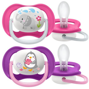 Philips Avent Ultra Air Smoczek, 6-18 m, Girl - 2 sztuki