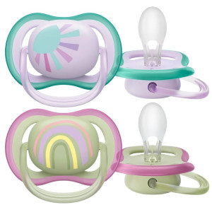 Philips Avent Ultra Air Smoczek, 0-6 m, Girl - 2 sztuki