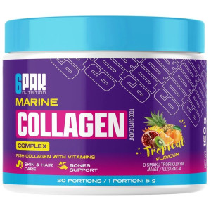 6PAK Marine Collagen Complex, Formuła z kolagenem, owoce tropikalne - 150 g