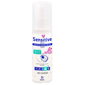 VACO Sensitive Płyn na kleszcze, komary dla dzieci od 6 miesiąca życia - 80 ml