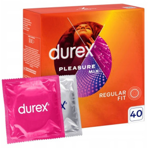 Durex Peasure Mix Zestaw prezerwatyw stymulujących - 40 sztuk