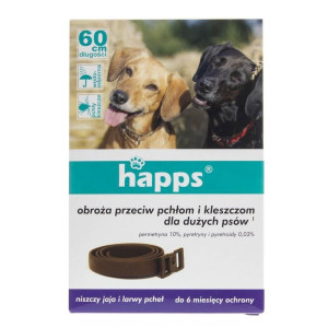 Happs Obroża przeciw pchłom i kleszczom dla dużych psów 60 cm