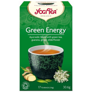 Yogi Tea Green Energy Zielona herbata z ziołami, guaraną i kombuchą - 17 saszetek