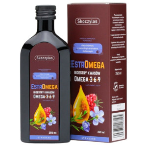 Skoczylas Estromega, Bioestry kwasów Omega 3-6-9 Standard, malina - 250 ml