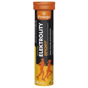 Protego Elektrolity Sport, malina-winogrono - 20 tabletek musujących