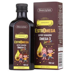 Skoczylas Estromega, Rybie kwasy Omega 3 Junior, banan - 150 ml