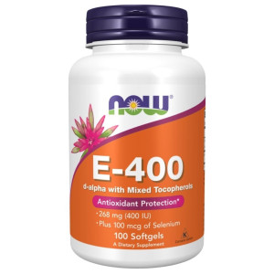 Now Foods Witamina E-400 + Selen 100 mcg - 100 kapsułek