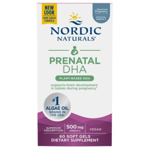 Nordic Naturals Vegan Prenatal DHA 500 mg Omega-3 - 60 kapsułek
