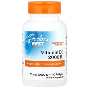 Doctor's Best Witamina D3 2000 IU - 180 kapsułek