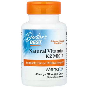 Doctor's Best Naturalna witamina K2 MK-7 z MenaQ7 45 mcg - 60 kapsułek