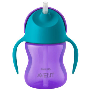 Philips Avent Kubek ze słomką 9 m+, fioletowy - 200 ml