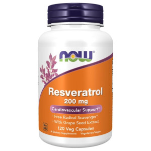 Now Foods Resweratrol 200 mg - 120 kapsułek
