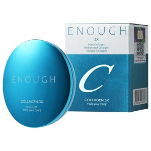 Enough Collagen 3X Moisture Two Way Cake Podkład w kompakcie SPF28 odcień 21N Transparent Beige