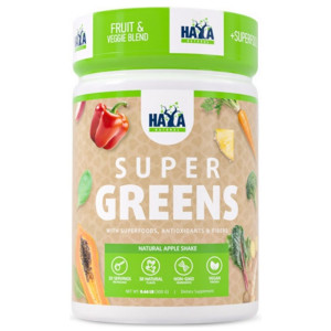 Haya Labs Super Greens, Shake jabłkowy - 300 g