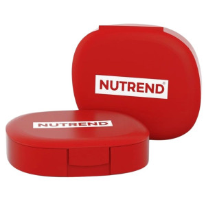Nutrend Pill Box Pojemnik na kapsułki, witaminy z przegródkami, czerwony