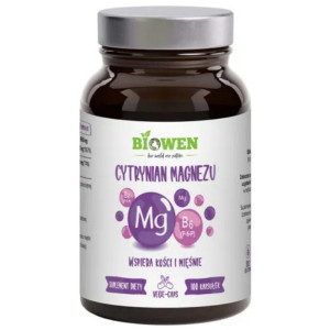 Biowen Cytrynian magnezu 825 mg z witaminą B6 (P-5-P) - 100 kapsułek