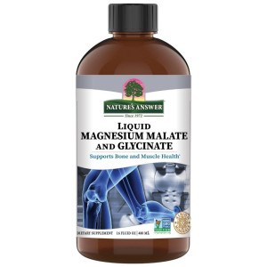 Nature's Answer Jabłczan i glicynian magnezu w płynie, mandarynka - 480 ml