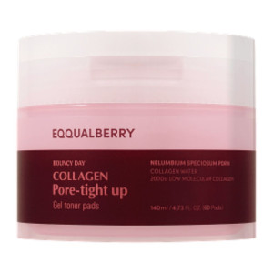 Eqqualberry Collagen Płatki tonizujące, zwężające pory - 60 sztuk
