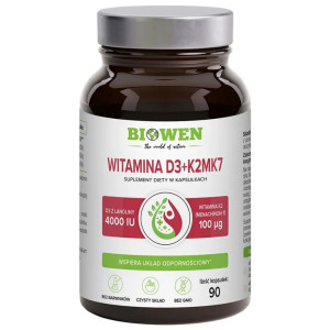 Biowen Witamina D3 + K2mK7 - 90 kapsułek